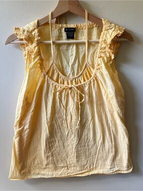 Fang Pastel Yellow Cotton Y2K Top